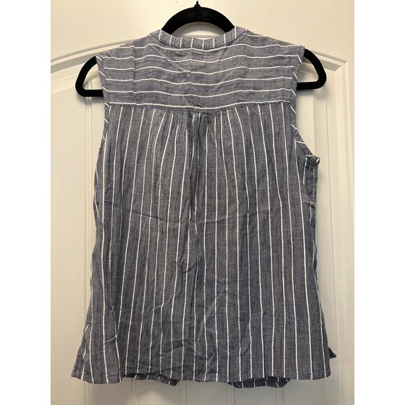 Old Navy Women’s Sleeveless Striped Button Front Top Blouse Size XS Blue‎ White - Picture 3 of 3